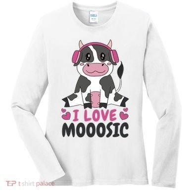 I Love Music Cow Women's Long Sleeve Shirt