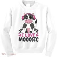 I Love Music Cow Kids Sweatshirt thumb 0
