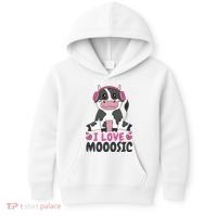 I Love Music Cow Kids Hoodie thumb 0