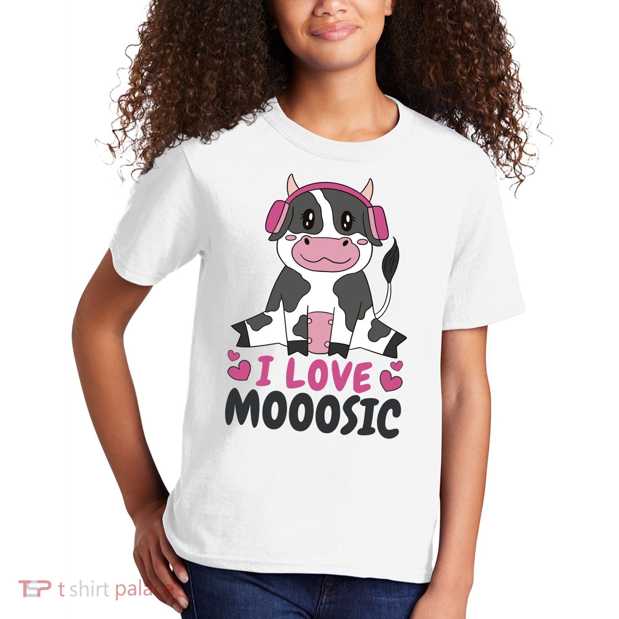 I Love Music Cow Kids T-Shirt