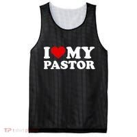 I Love My Pastor Mesh Reversible Basketball Jersey Tank thumb 0