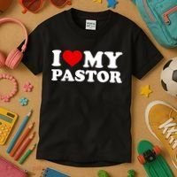 I Love My Pastor Kids T-Shirt thumb 3