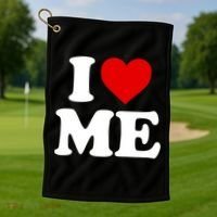 I Love Me Heart Maine Gift Golf Towel thumb 1
