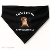 I Love Math And Squirrels Squirrel Lover Algebra Teacher USA-Made Doggie Bandana thumb 0