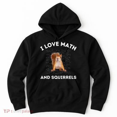 I Love Math And Squirrels Squirrel Lover Algebra Teacher Hoodie