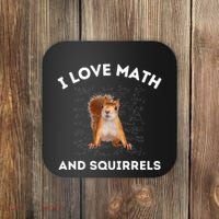 I Love Math And Squirrels Squirrel Lover Algebra Teacher Coaster thumb 0