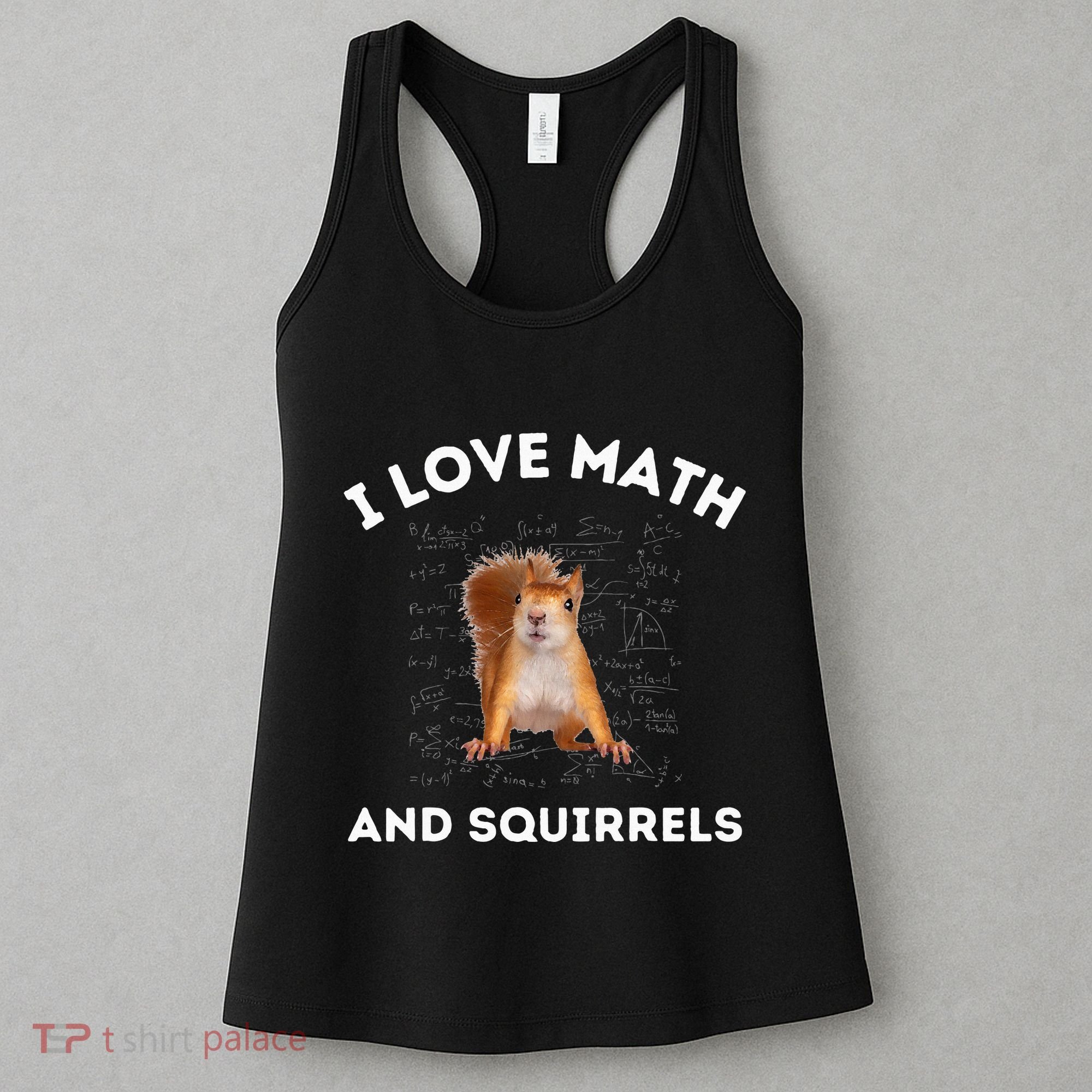 I Love Math And Squirrels Squirrel Lover Algebra Teacher Women's Tank Top