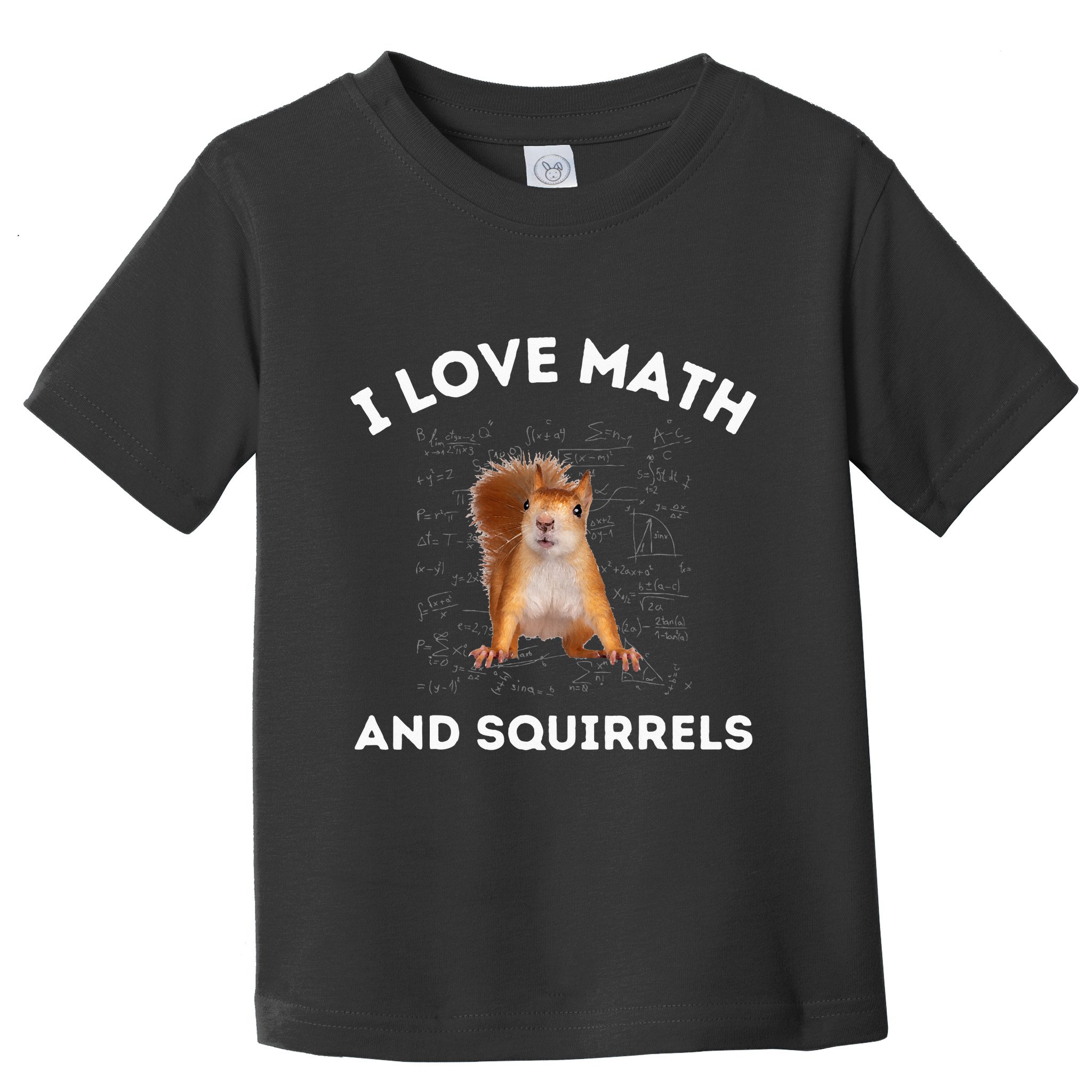 I Love Math And Squirrels Squirrel Lover Algebra Teacher Toddler T-Shirt