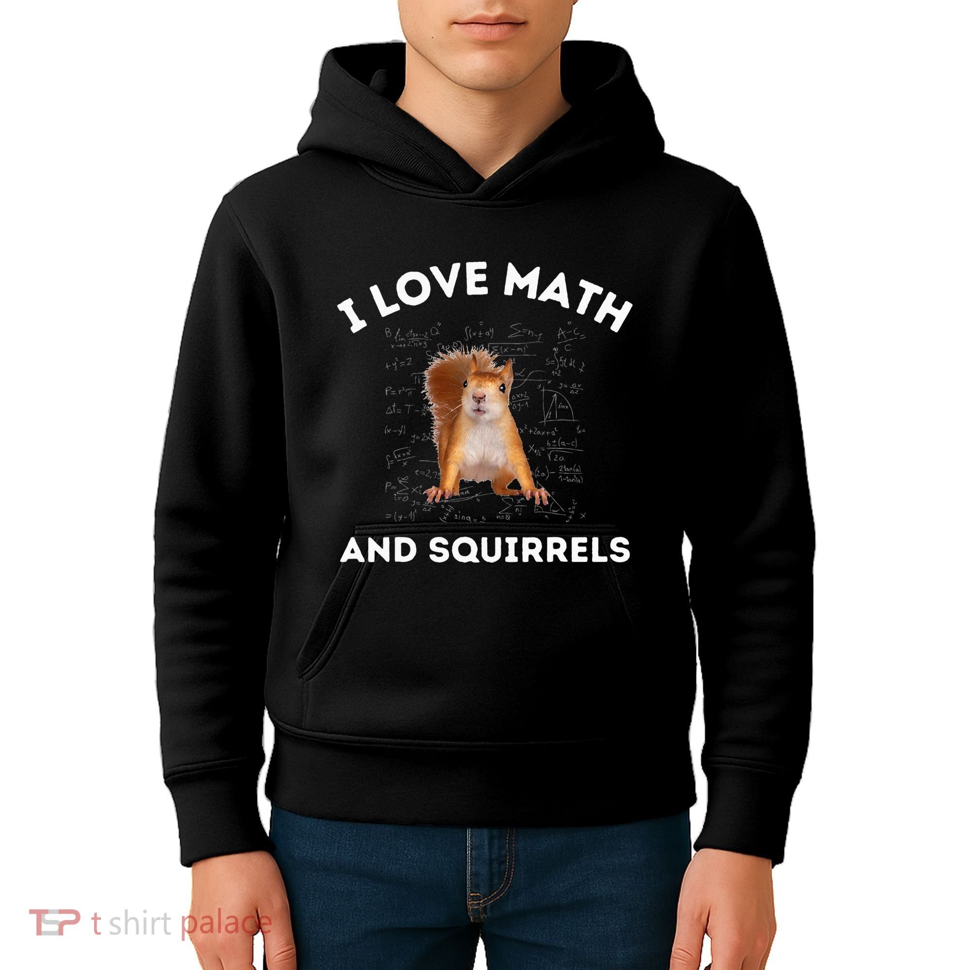 I Love Math And Squirrels Squirrel Lover Algebra Teacher Kids Hoodie