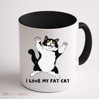 I Love My Fat Cat Funny Cat Lover Coffee Mug thumb 1