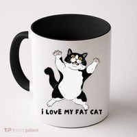I Love My Fat Cat Funny Cat Lover Coffee Mug thumb 0