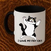 I Love My Fat Cat Funny Cat Lover Coffee Mug thumb 2