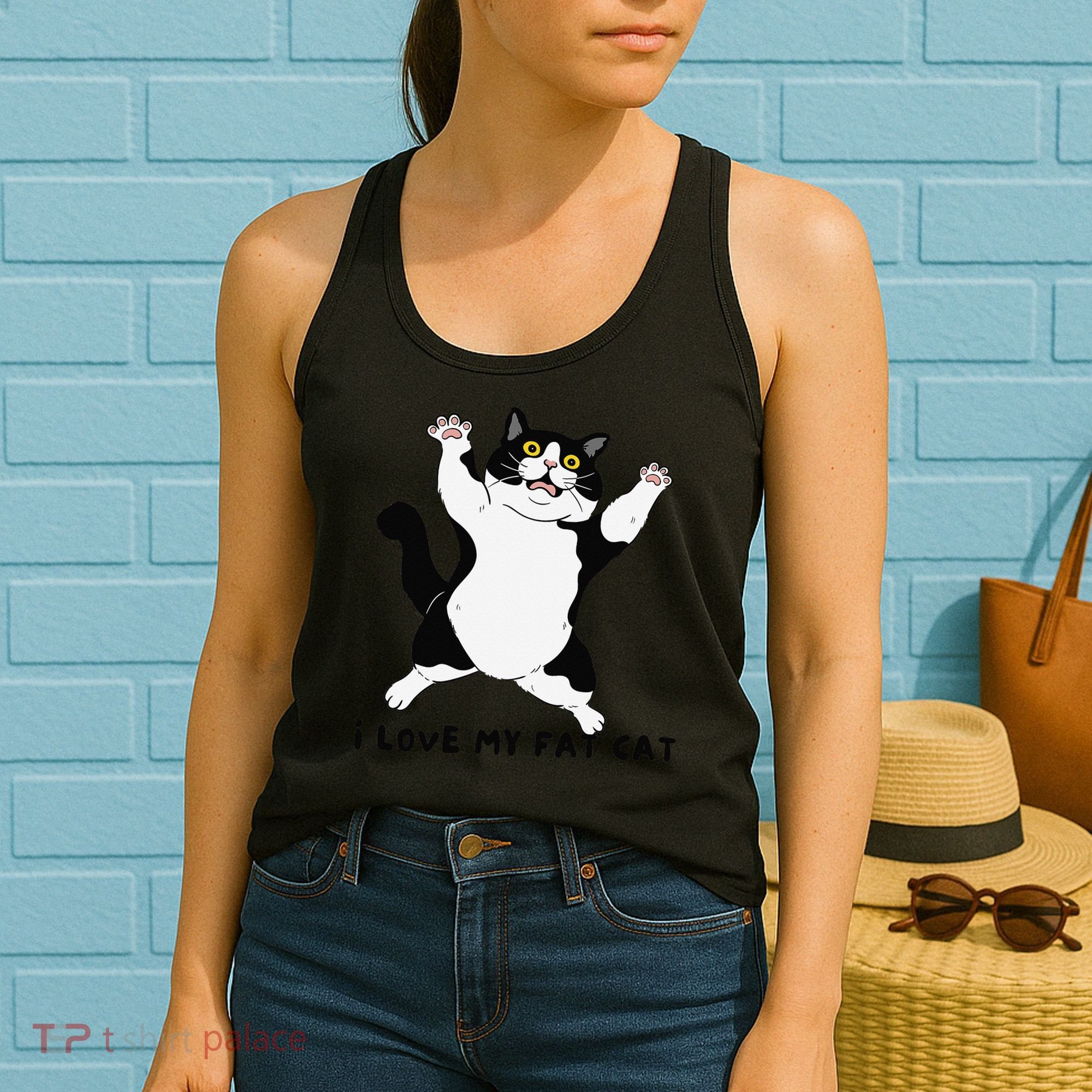 I Love My Fat Cat Funny Cat Lover Women's Tank Top
