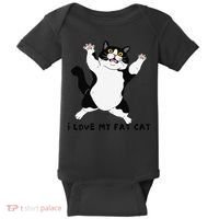 I Love My Fat Cat Funny Cat Lover Baby Bodysuit thumb 0