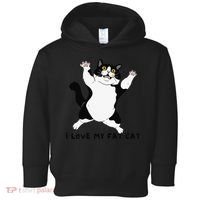 I Love My Fat Cat Funny Cat Lover Toddler Hoodie thumb 0