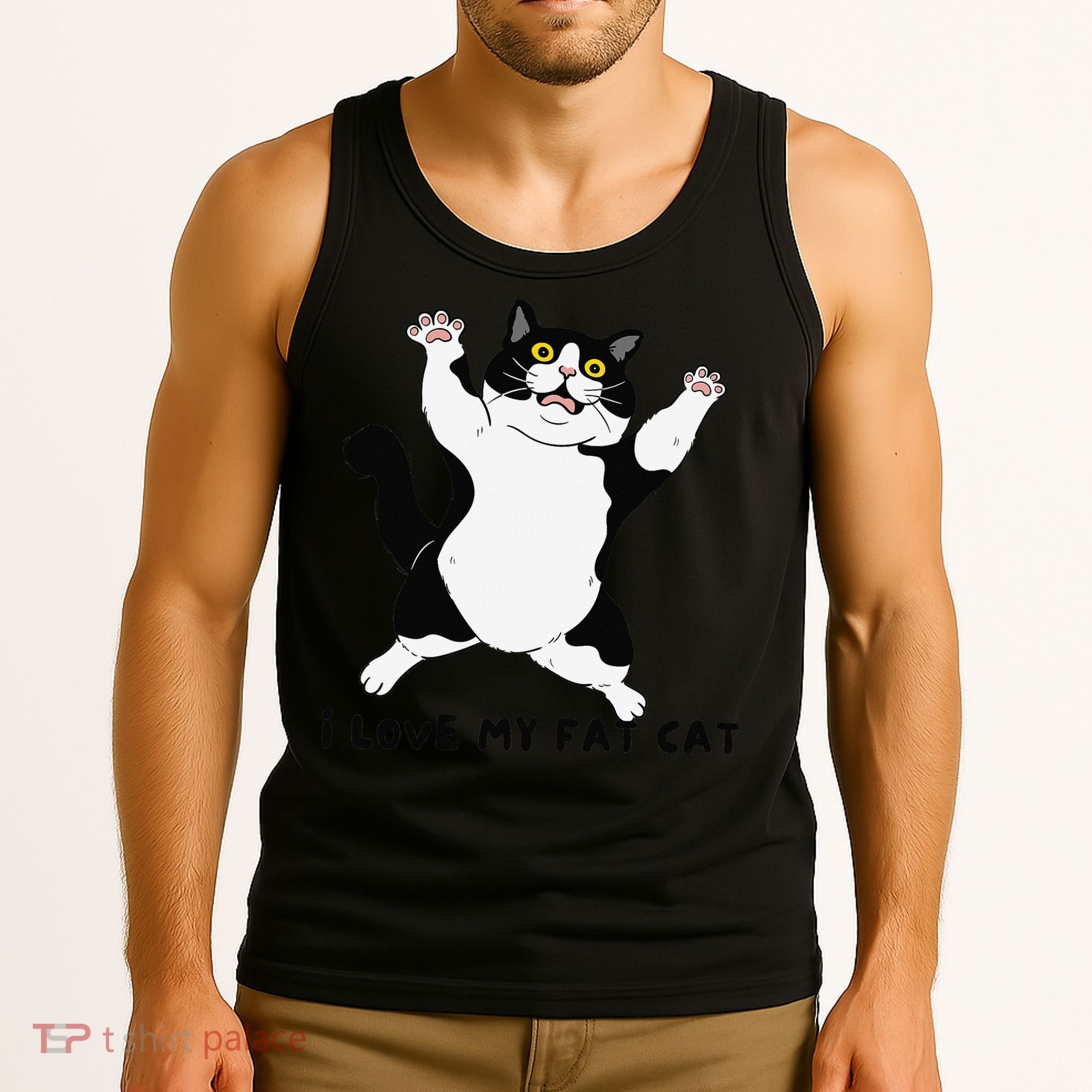I Love My Fat Cat Funny Cat Lover Tank Top