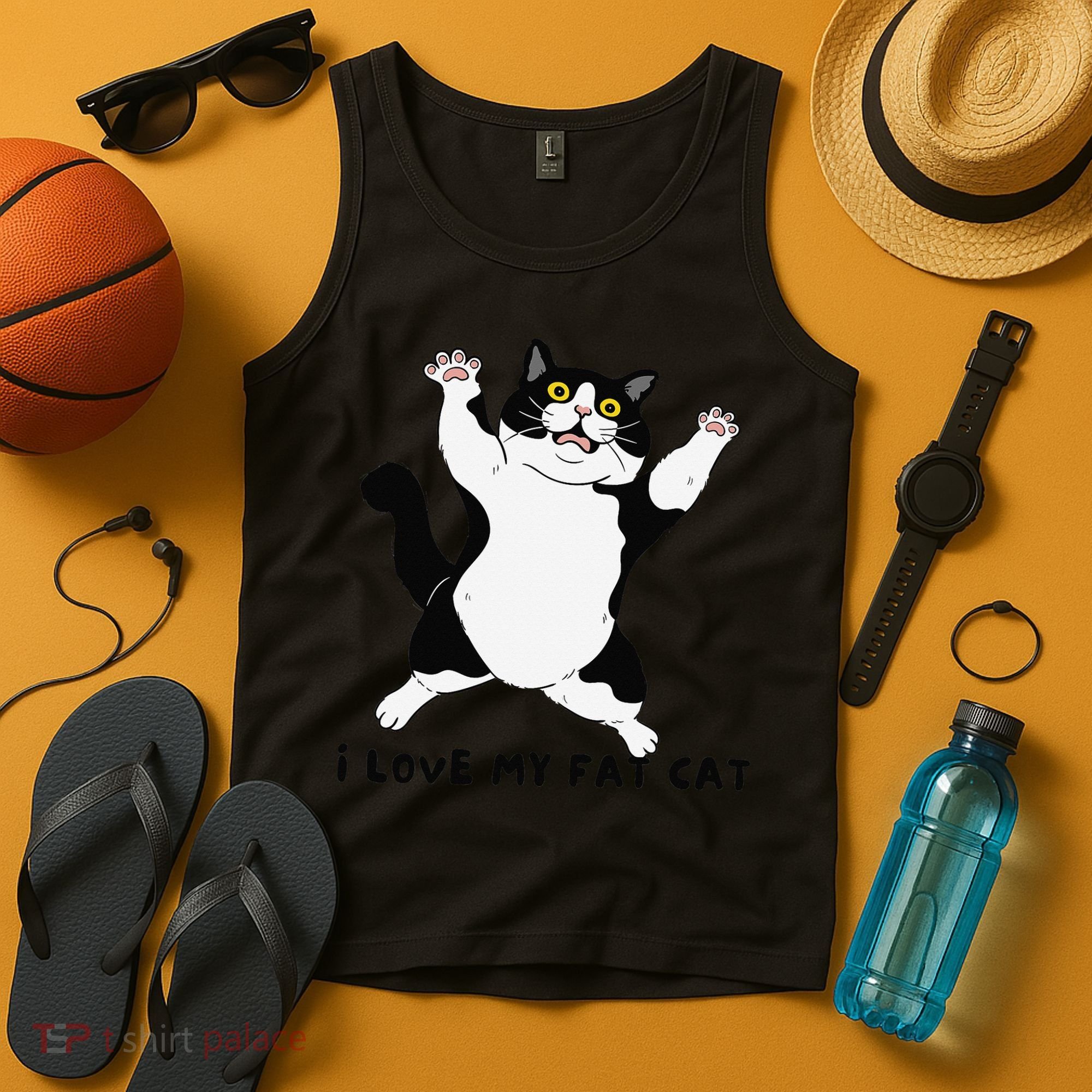 I Love My Fat Cat Funny Cat Lover Tank Top