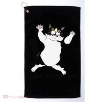 I Love My Fat Cat Funny Cat Lover Golf Towel thumb 0