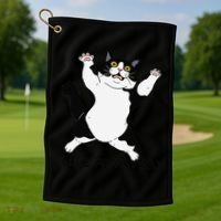 I Love My Fat Cat Funny Cat Lover Golf Towel thumb 1