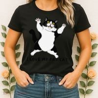 I Love My Fat Cat Funny Cat Lover Women's T-Shirt thumb 2