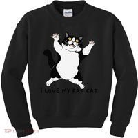 I Love My Fat Cat Funny Cat Lover Kids Sweatshirt thumb 0
