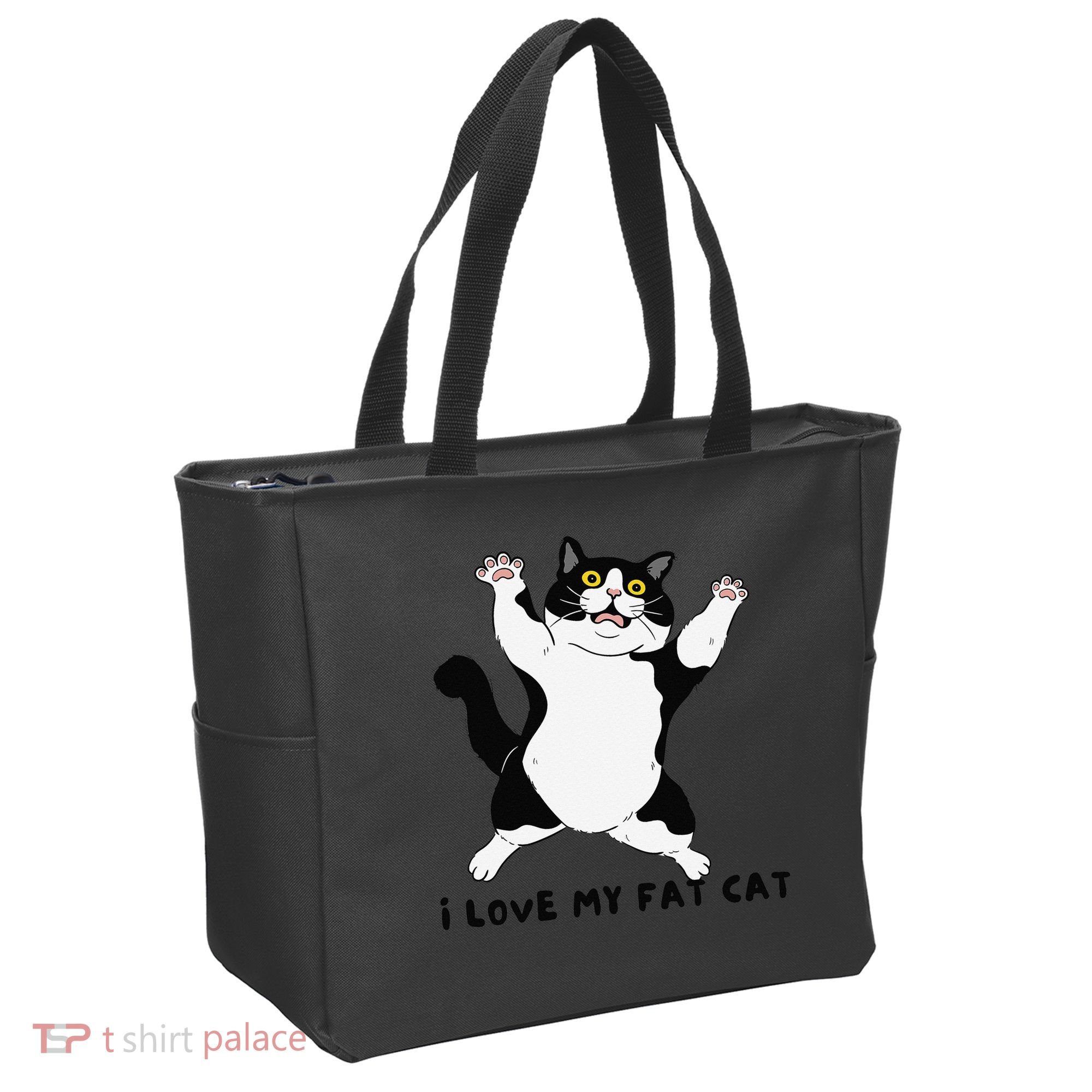 I Love My Fat Cat Funny Cat Lover Tote Bag
