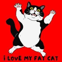 I Love My Fat Cat Funny Cat Lover Santa Hat thumb 1
