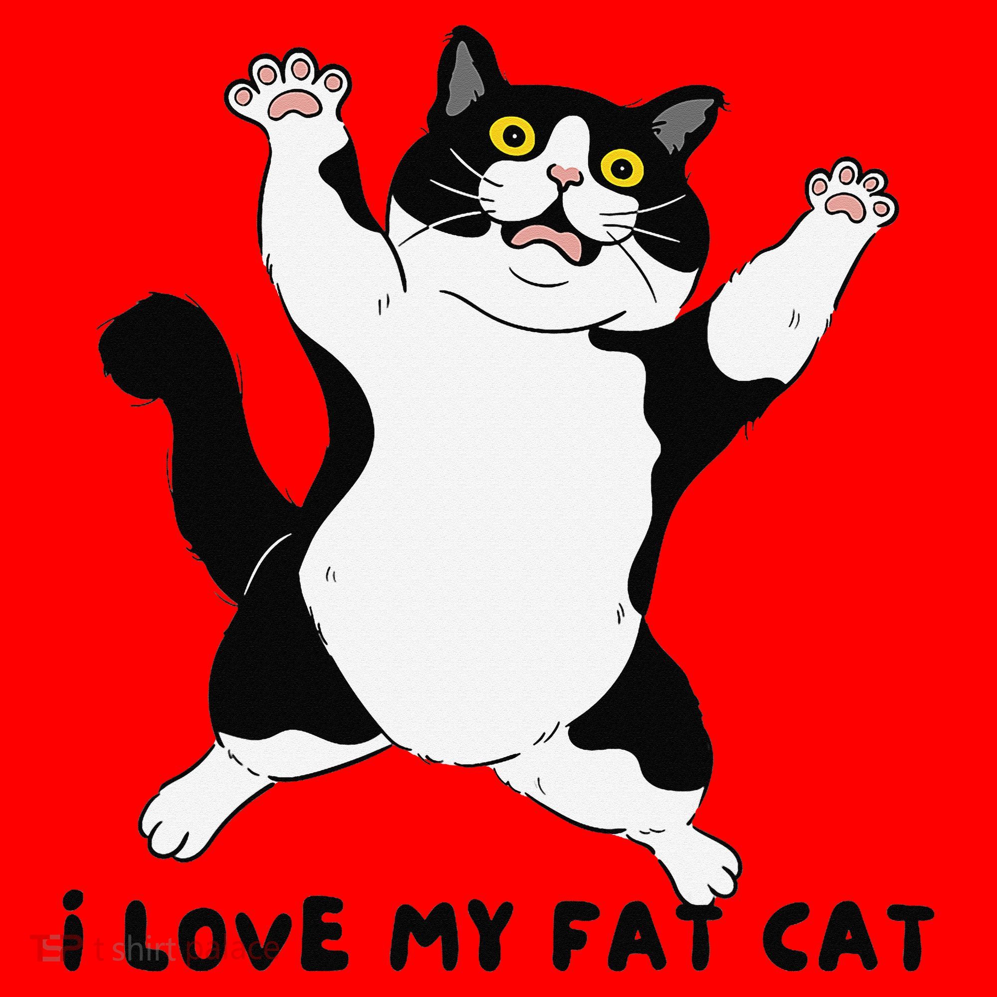 I Love My Fat Cat Funny Cat Lover Santa Hat