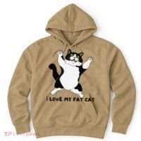 I Love My Fat Cat Funny Cat Lover Hoodie thumb 0