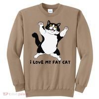 I Love My Fat Cat Funny Cat Lover Sweatshirt thumb 0