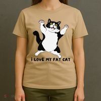 I Love My Fat Cat Funny Cat Lover T-Shirt thumb 4