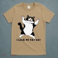 I Love My Fat Cat Funny Cat Lover T-Shirt thumb 5
