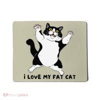 I Love My Fat Cat Funny Cat Lover Mousepad thumb 0
