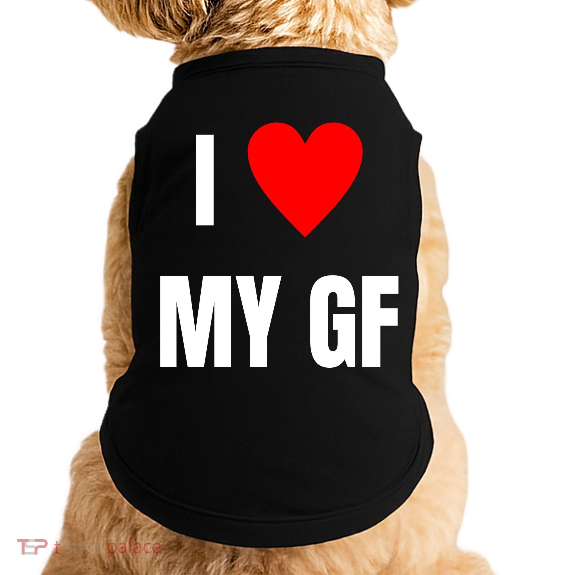 I Love My GF Girlfriend Heart Doggie Tank