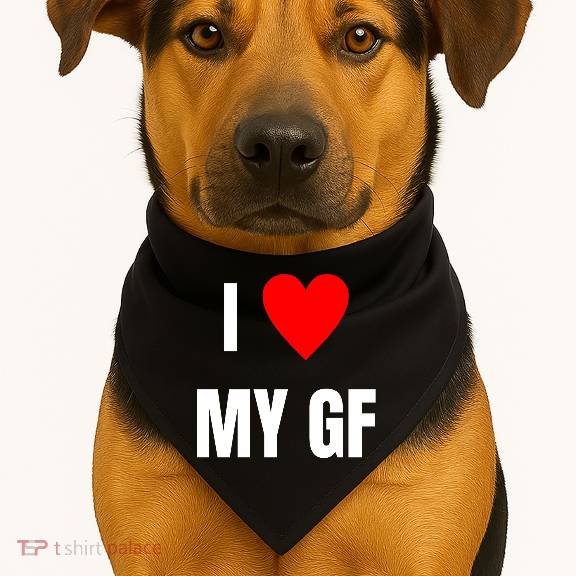 I Love My GF Girlfriend Heart USA-Made Doggie Bandana