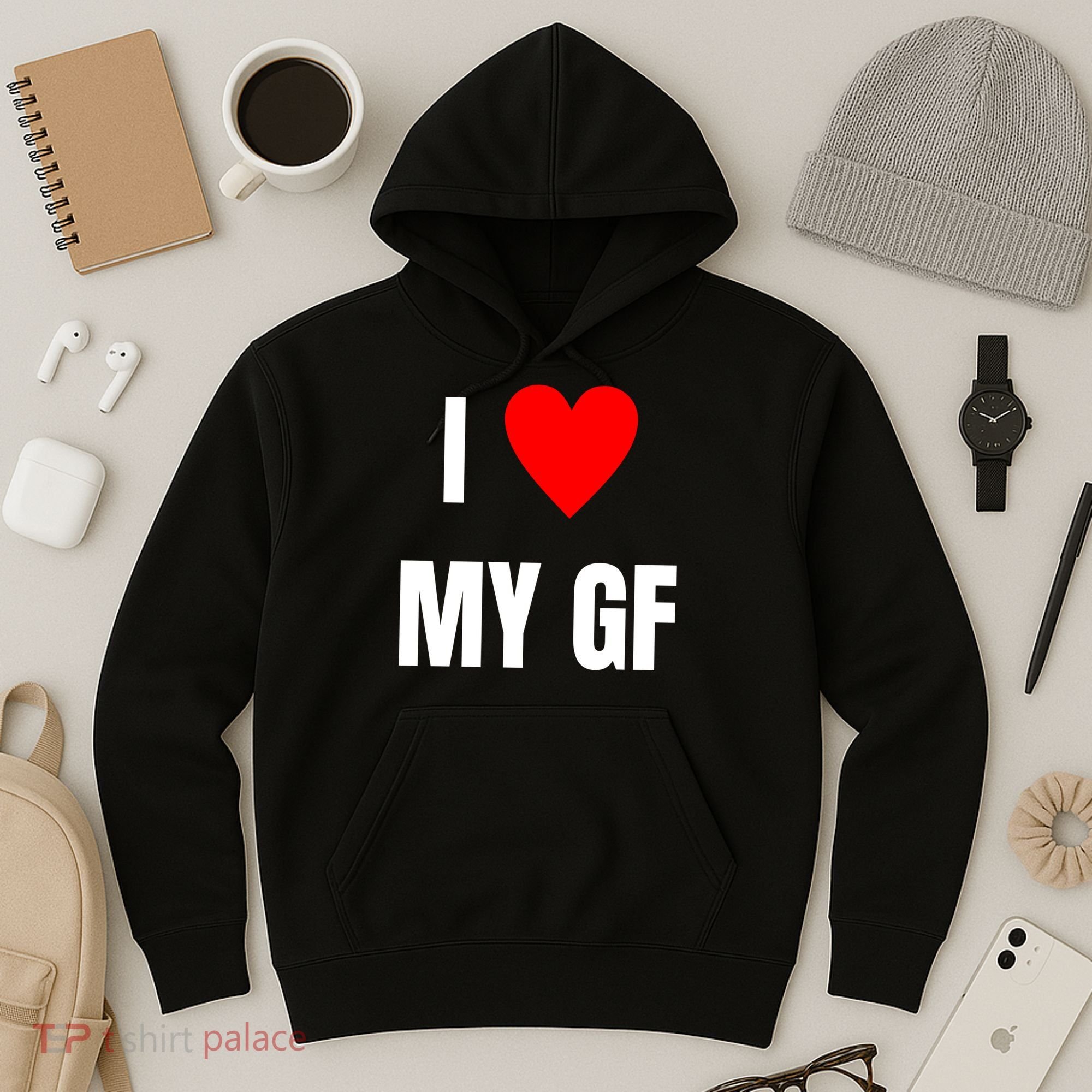 I Love My GF Girlfriend Heart Hoodie
