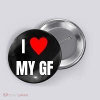 I Love My GF Girlfriend Heart Button thumb 0