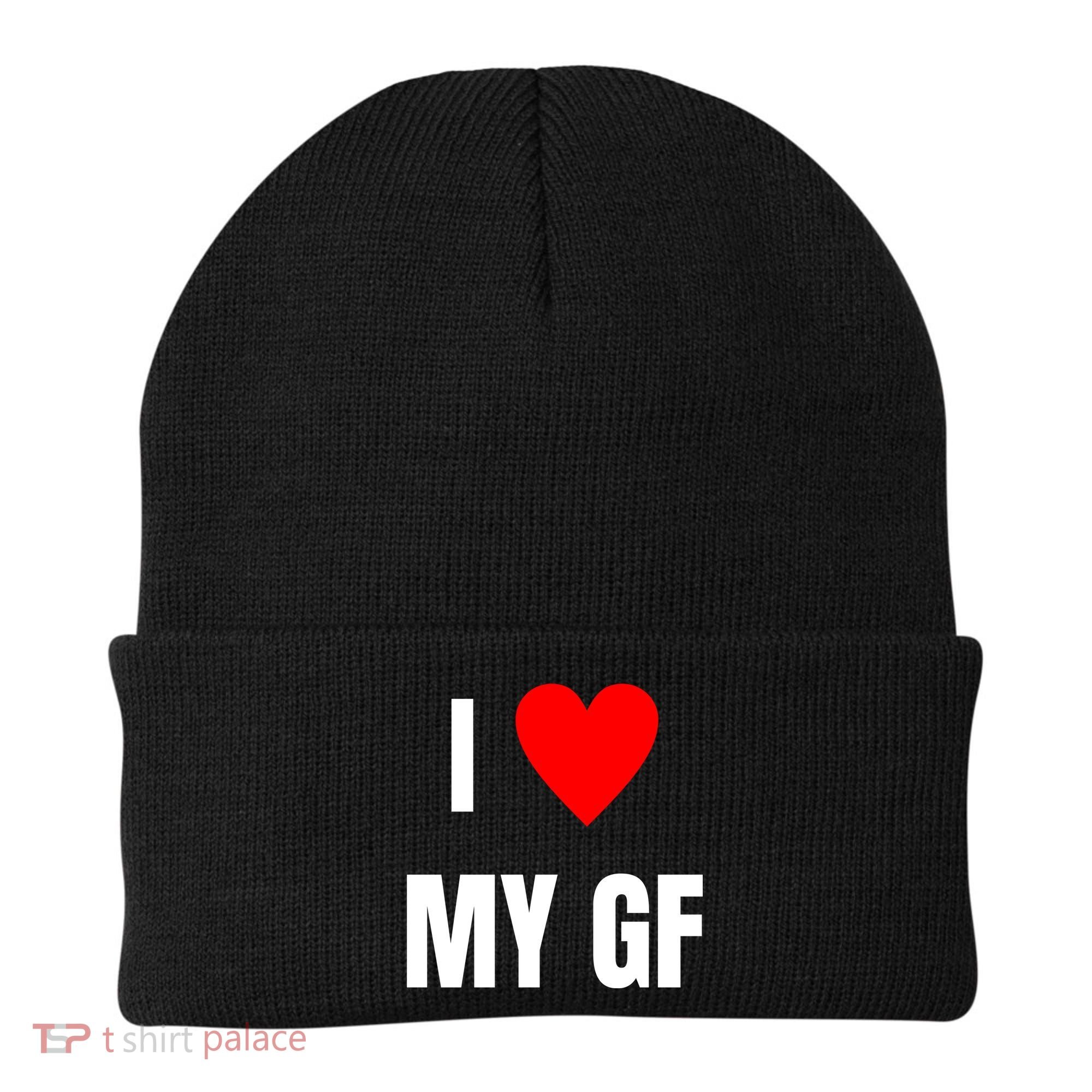 I Love My GF Girlfriend Heart Beanie