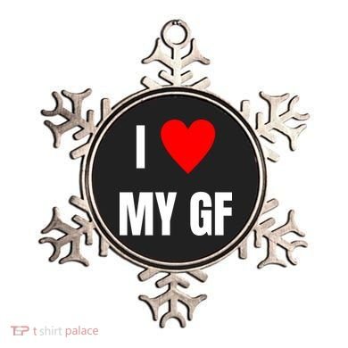 I Love My GF Girlfriend Heart Ornament