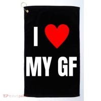 I Love My GF Girlfriend Heart Golf Towel thumb 0