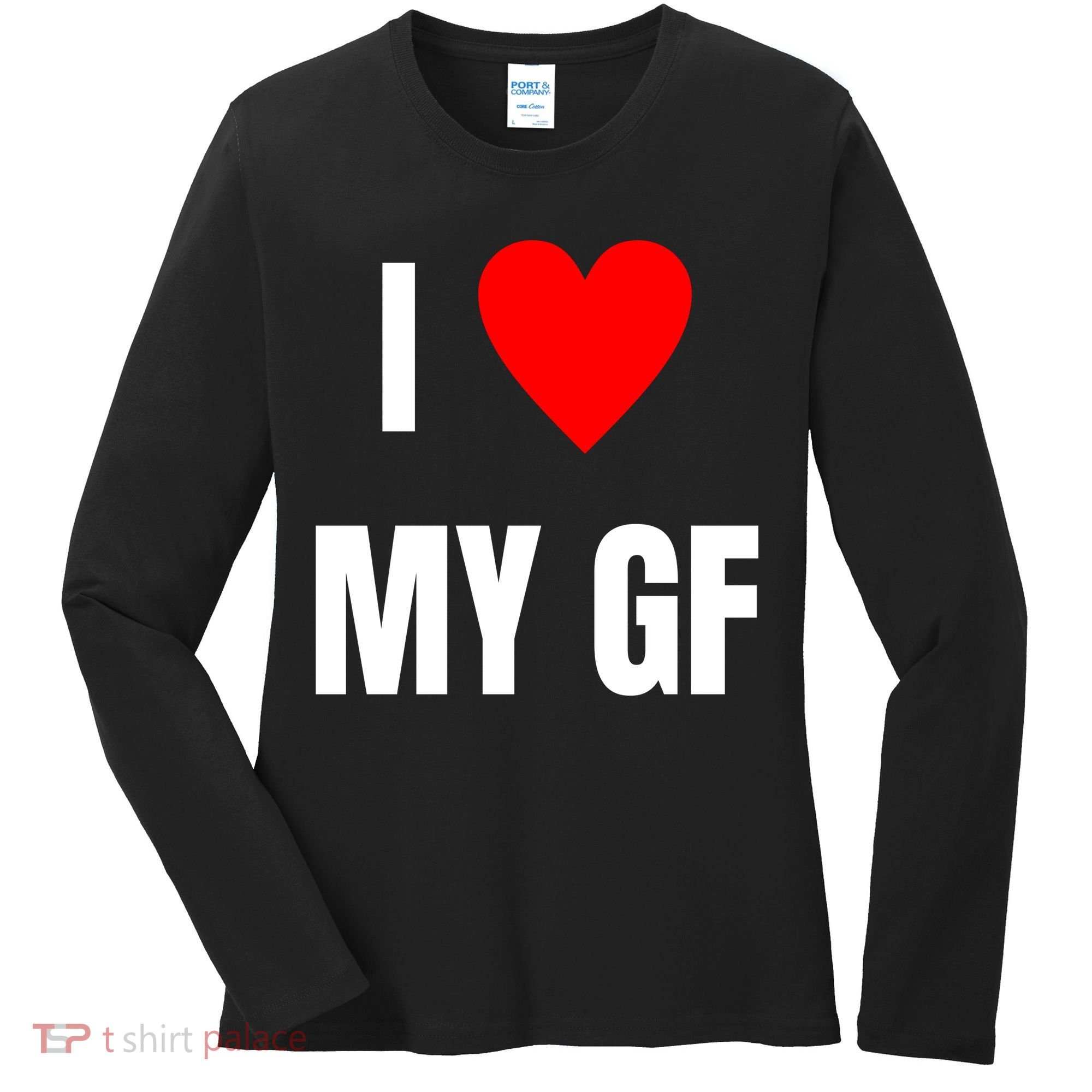 I Love My GF Girlfriend Heart Women's Long Sleeve Shirt