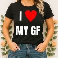 I Love My GF Girlfriend Heart Women's T-Shirt thumb 2