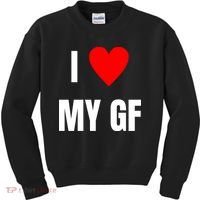 I Love My GF Girlfriend Heart Kids Sweatshirt thumb 0