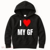 I Love My GF Girlfriend Heart Kids Hoodie thumb 0