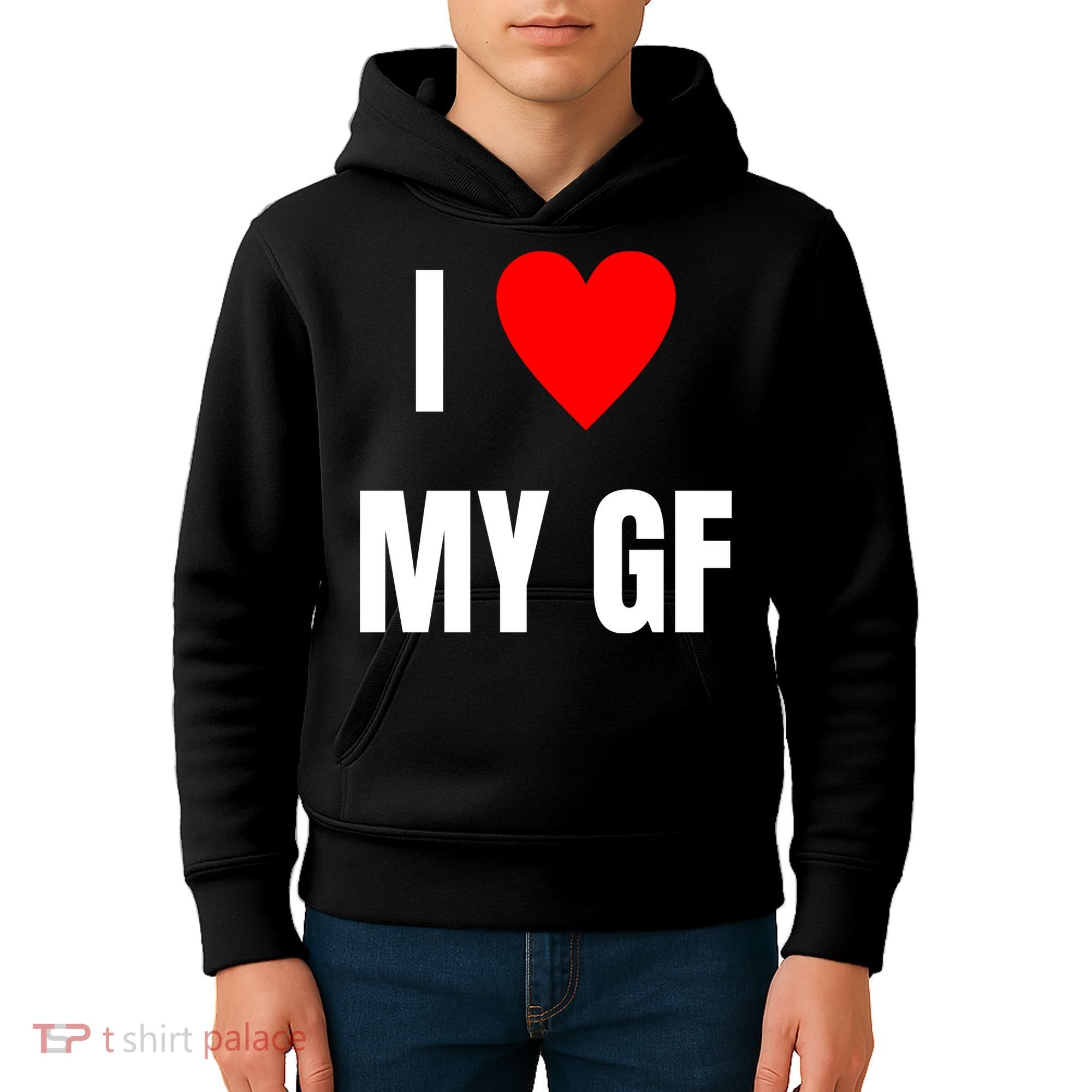 I Love My GF Girlfriend Heart Kids Hoodie