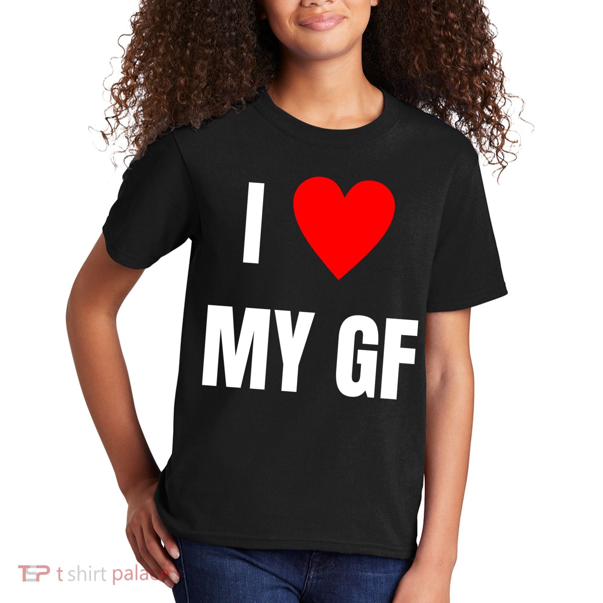 I Love My GF Girlfriend Heart Kids T-Shirt