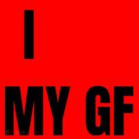 I Love My GF Girlfriend Heart Santa Hat thumb 1