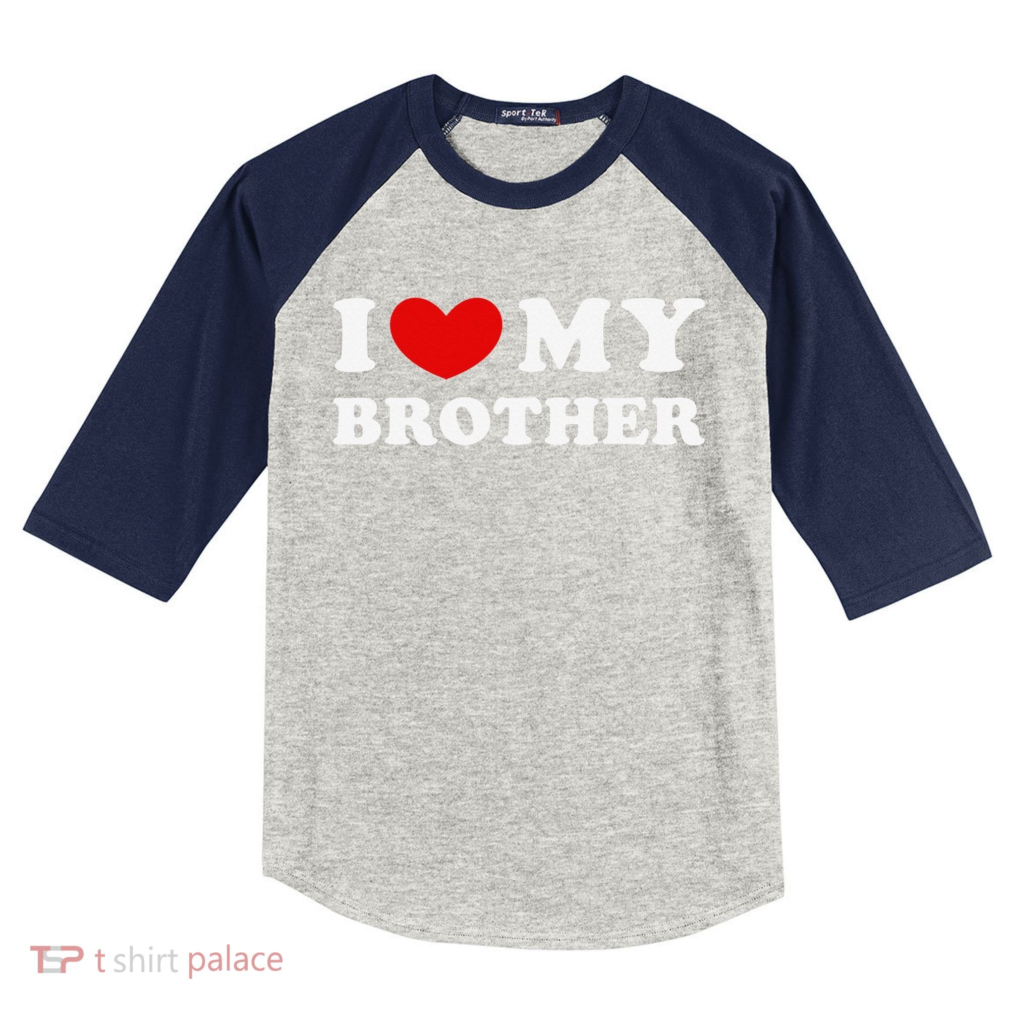 I Love My Brother I Heart My Brother Kids Colorblock Raglan Jersey
