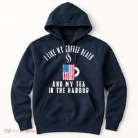 I Like My Coffee Black And My Tea In The Harbor US Flag Cup Hoodie thumb 0