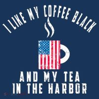 I Like My Coffee Black And My Tea In The Harbor US Flag Cup Tie-Dye T-Shirt thumb 2